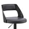 Armen Living Itzan Adjustable Swivel Gray Faux Leather and Black Wood Bar Stool with Black Base LCITBABLGR - alternate 4